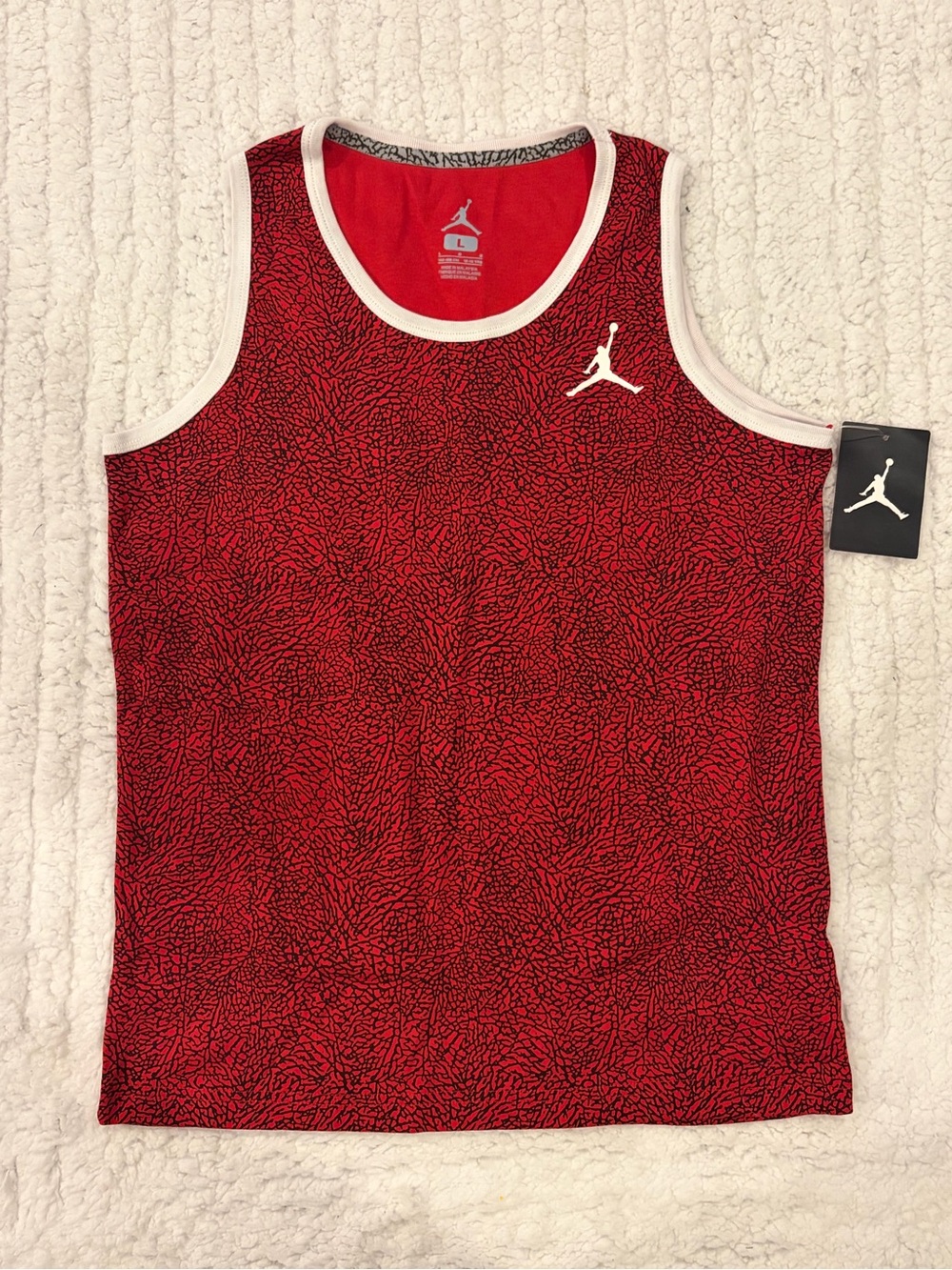 Nike Red and White Elephant Print Tank Top